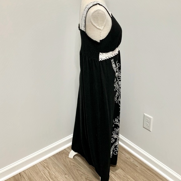 RXB Stretch Jersey Knit Midi Crocheted Dress - L - Picture 3 of 9